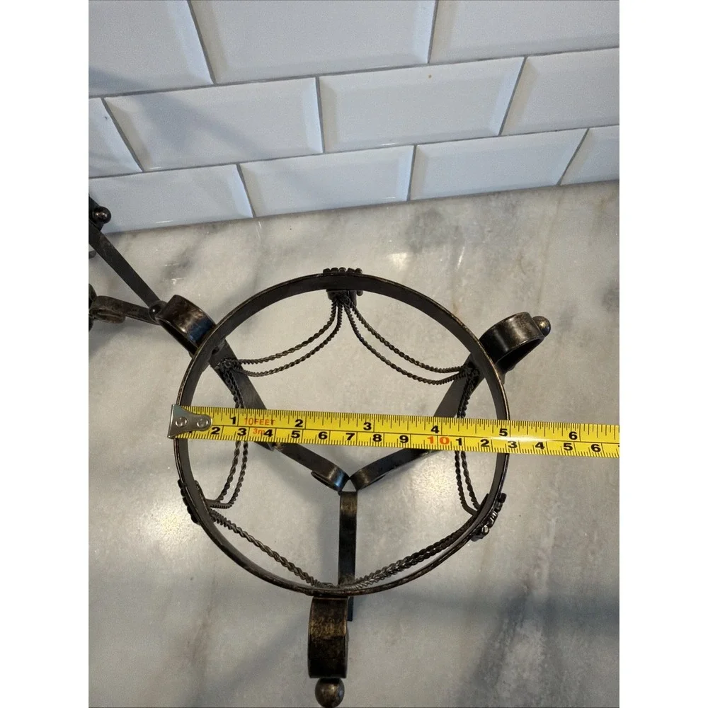 Vintage Pair Of Wrought Iron Plant Stand Candle Holder